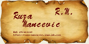 Ruža Mančević vizit kartica